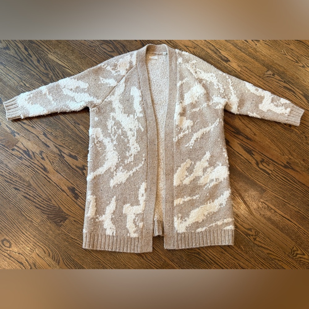 Billy Reid Textured Beige Knit Sweater duster size L